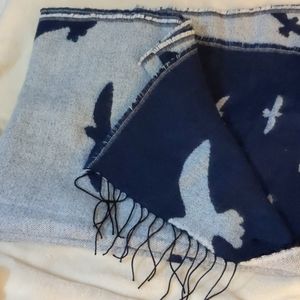 Reversible Bird Scarf w/ tassels